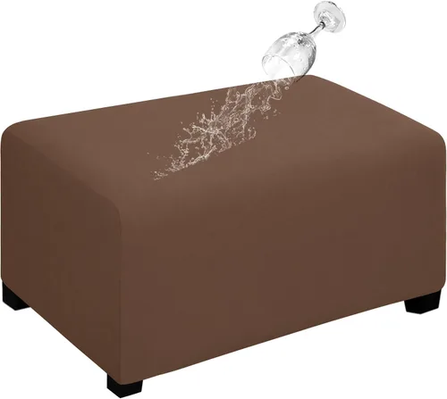 Vista 35 de Easy-Going Funda para Otomán Elástica 100% Doble Impermeable Rectangular Plegable Taburete de Almacenamiento Protector de Muebles Funda Suave
