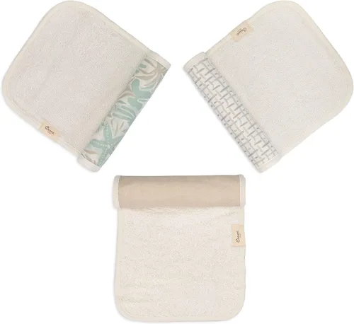 Vista 5 de Crane Baby Paños de muselina para bebé para eructar, paño ligero y absorbente para eructos, Beach Life estrella de mar, juego de 3, 7" x 20