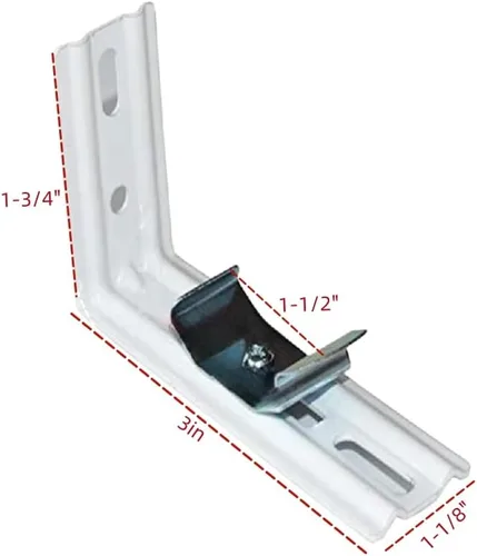Vista 2 de Soporte L 4 clips verticales para persianas verticales con ancho de barandilla de 1-1/2 pulgadas (1.496 in) montaje exterior