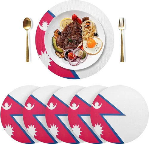 Vista 24 de Agender Pride Flag Round Placemats 15 Inch Seasonal Table Mats Decorative Table Mats for Home Kitchen Holiday Decoration
