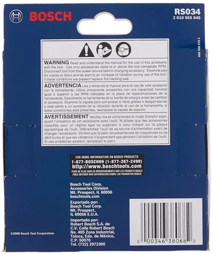 Vista 5 de BOSCH RS034 Almohadilla de lijado suave de gancho y bucle de 5 pulgadas (paquete de 4)