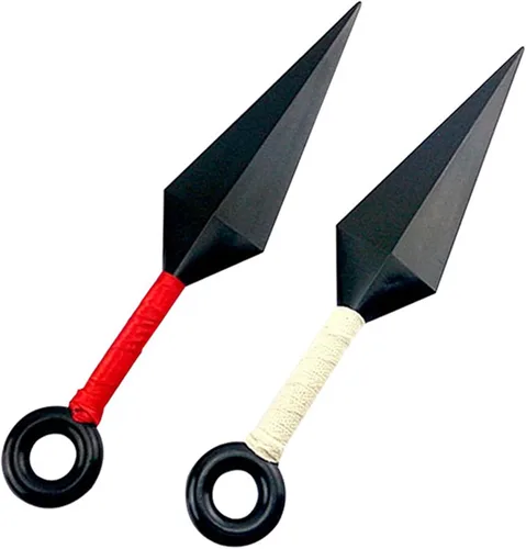 Vista 4 de Ninja Cosplay Big Kunai - Lanzadores de plástico Kunai juguete con temática de ninja color blanco