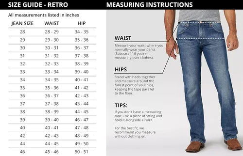 Vista 6 de Wrangler Mens Tall Size Retro Slim Fit Boot Cut Jean