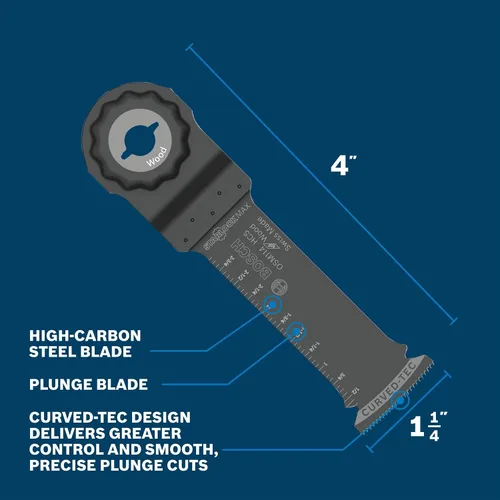 Vista 2 de Bosch OSM114 - Cuchilla oscilante de acero de alto carbono StarlockMax® de 1-1/4 pulgadas