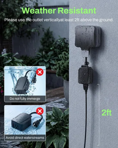 Vista 6 de BN-LINK Temporizador de luz mecánico para exteriores de 24 horas, impermeable, resistente, 15 A 1/2 HP, 1 toma de temporizador con conexión a tierra