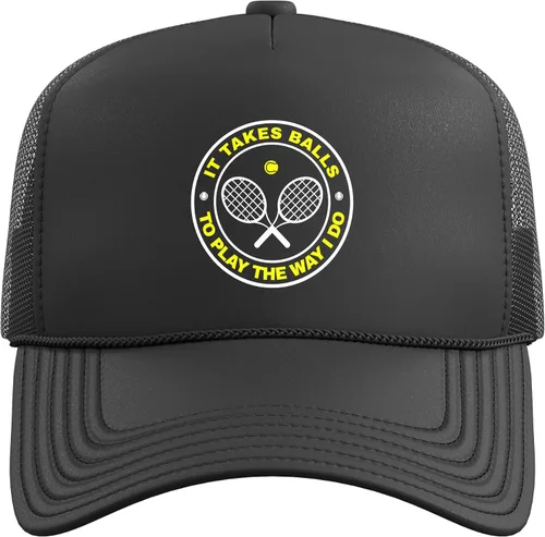 Vista 2 de Tennis - It Takes Balls to Play The Way I Do Trucker Hat with Adjustable Mesh Back
