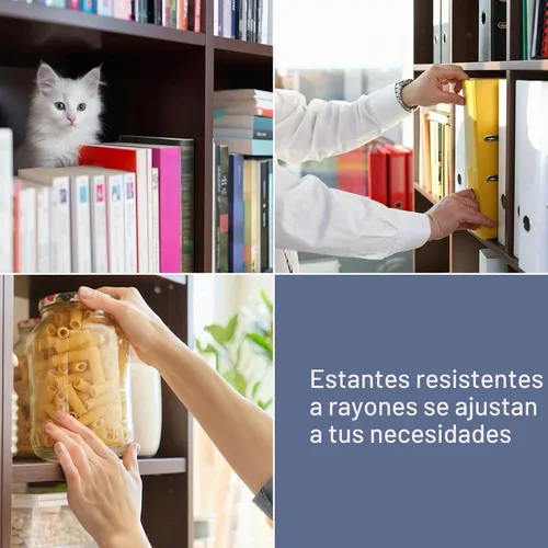 Vista 8 de Bestar, Colección Ridgeley, juego de 3 piezas que incluye un escritorio en forma de U con gabinete, un archivador lateral y una estantería