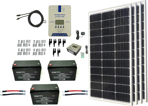 Vista 12 de WindyNation Kit de panel solar monocristalino de 400 vatios con controlador de carga solar TrakMax MPPT 40A + kit de medidor remoto