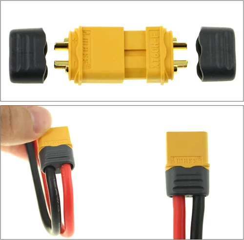 Vista 5 de Amass - 10 pares de conectores de bala XT60H actualizado de XT60 funda hembra y macho chapado en oro para piezas RC