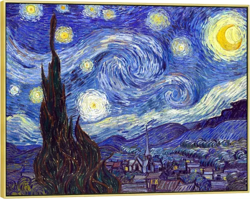 Vista 9 de Wieco Art Impresión en Lienzo de Noche Estrellada de Van Gogh Reproducción de Pinturas al Óleo Impresión en Lienzo Moderna Obra de Arte Imágenes