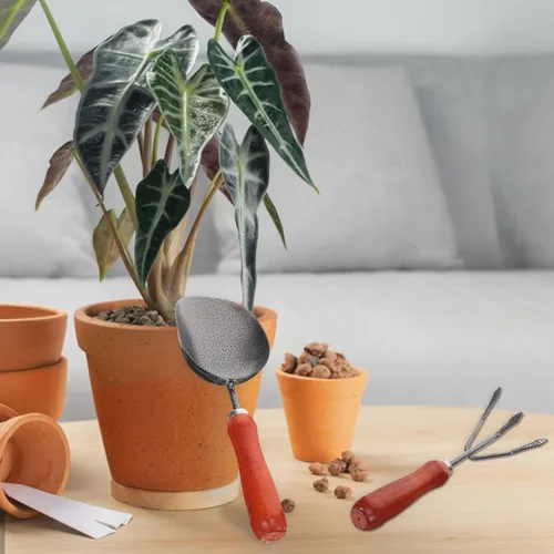 Vista 9 de TOYANDONA 1 juego de herramientas de jardinería de mano, pala de jardín y rastrillo para plantar deshierbe y trasplante y herramientas de jardinería