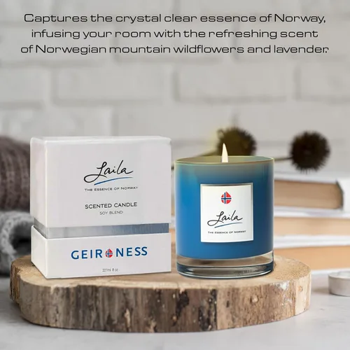Vista 6 de Geir Ness Laila - Vela perfumada de cera de soja para el hogar, baño y sala de spa, mecha de algodón, combustión y aroma de larga duración, vela