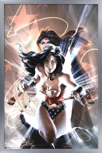 Vista 9 de Trends International DC Comics - Póster de pared de la Mujer Maravilla, 14.725 x 22.375 pulgadas, versión enmarcada de madera de granero