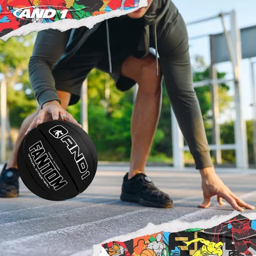 Vista 5 de AND1 Balón de baloncesto de goma: tamaño reglamentario oficial 7 (29.5 pulgadas) – Construcción de canal profundo, hecho para juegos de baloncesto