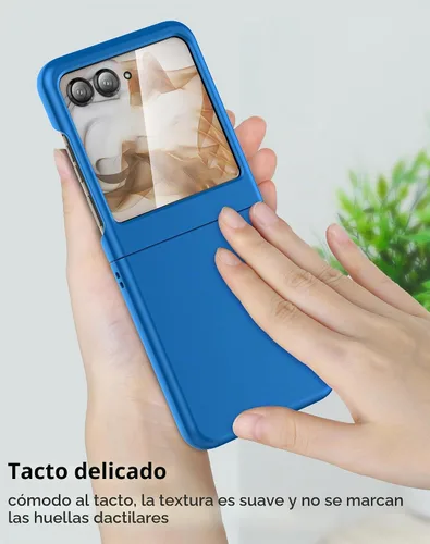 Vista 4 de Foluu Funda delgada para Motorola Razr 2024/2025 [No compatible con Razr Plus 2024], con protector de pantalla frontal integrado, policarbonato mate