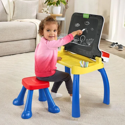 Vista 9 de VTech Escritorio de actividades Deluxe para explorar y escribir (embalaje sin frustraciones), Azul