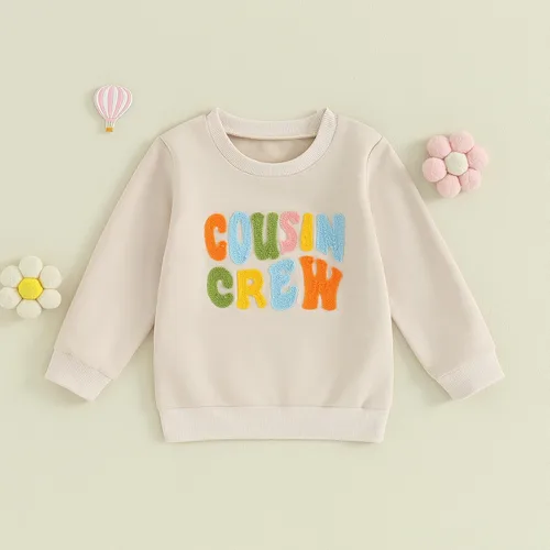 Vista 3 de Twopumpkin Sudadera de manga larga para bebé, niña, niño, niño, hermana, hermano, a juego, ropa de otoño e invierno