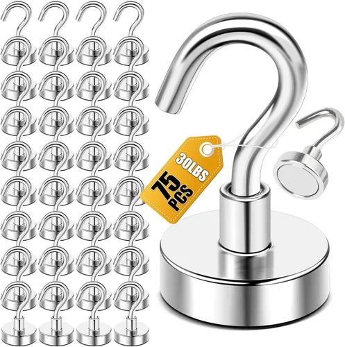 Vista 45 de DIYMAG - Ganchos magnéticos, 30 libras+ Imán fuerte 2026, ganchos esenciales para crucero, cabina, barco, resistentes, imanes fuertes