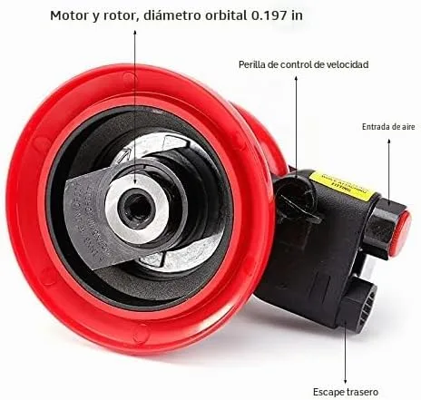 Vista 3 de Shop Lijadora neumática 5", 3/16" Da Sander, lijadora de órbita aleatoria neumática para automóviles de carrocería, trabajo de madera
