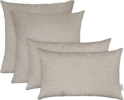 Vista 46 de RSH DECOR: Sunbrella Juego de 4 almohadas lumbares y cuadradas 20 x 12 pulgadas y 17 x 17 pulgadas Tela resistente al agua y a la decoloración