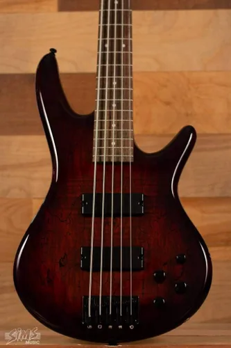 Vista 2 de Ibanez GSR205SMCNB - Tapa de Arce Spalted Marrón Carbón Estallado Explosión marrón carbón