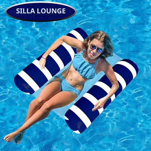 Vista 3 de Flotadores inflables para piscina, hamaca de agua de tamaño adulto, flotadores para piscina, juguetes flotantes multiusos 4 en 1, balsas de piscina