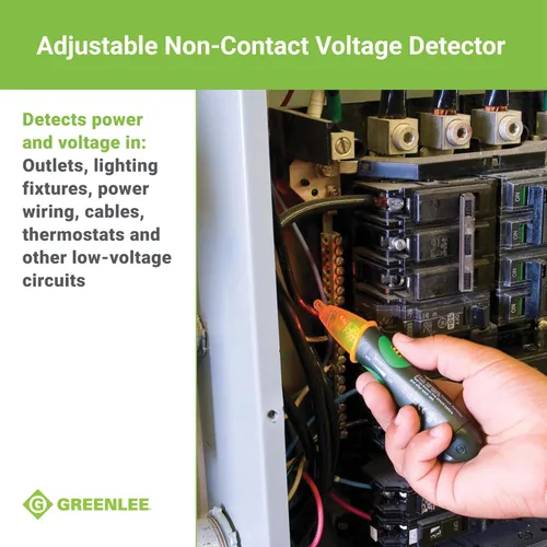 Vista 13 de Greenlee GT-16 Detector de voltaje sin contacto ajustable, 5V - 1000V CA, verde, verdes
