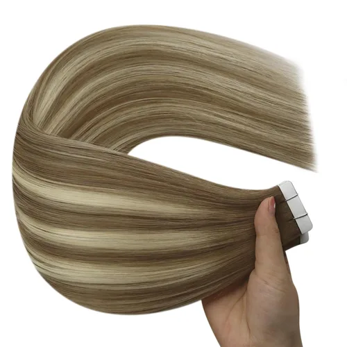 Vista 173 de YoungSee Extensiones de Cabello Humano con Cinta Balayage Extensiones de Cabello con Cinta Marrón Oscuro Extensiones de Cabello con Cinta Ombre