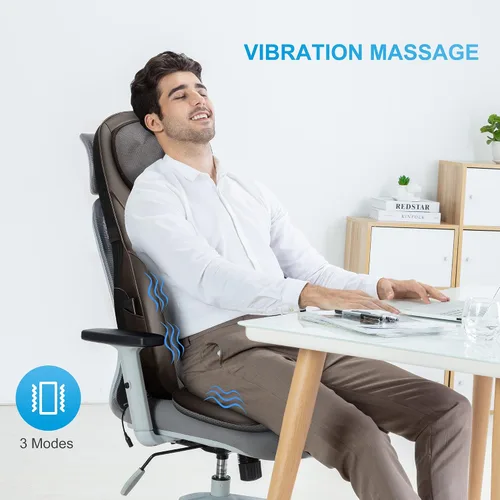Vista 6 de COMFIER Shiatsu - Masajeador de cuello y espalda con calor, almohadilla ajustable para silla de masaje, cojín de asiento de masaje