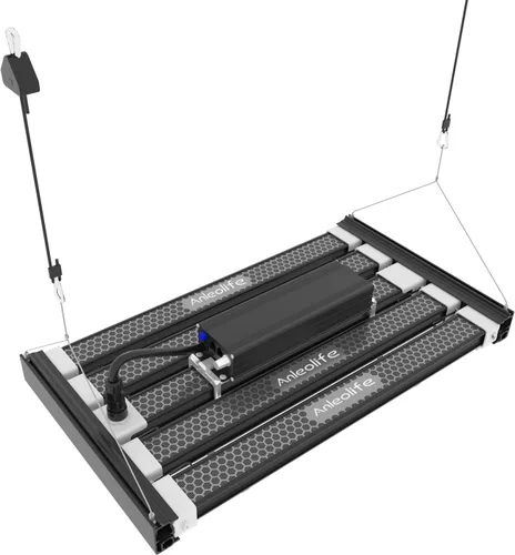 Vista 2 de A ANLEOLIFE Luces LED de crecimiento elásticas con diodos LM301H EVO de 300 W, espectro completo, regulables, 3 x 4 pies, estilo barra de cobertura