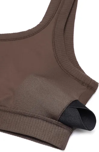 Vista 5 de CRZ YOGA Ribbed Sports Bras for Women - U Back Wireless Medium Impact Sports Bra Padded Yoga Workout Bra