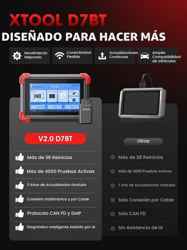 Vista 9 de XTOOL D7 Escáner OBD2 Herramienta de escaneo bidireccional, escáner 2025 para automóvil, FCA Autoauth, CANFD/DoIP, más de 36 reseteos, pruebas