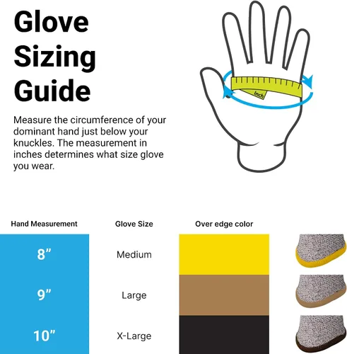 Vista 6 de Armor Guys Hammer Head 3 Basetek - Guantes de trabajo protectores – Agarre de poliuretano gris para mujeres y hombres con forro HDPE A3 Basetek – L