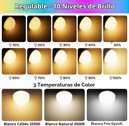 Vista 3 de Yochoice Bombilla de luz recargable con batería operada con control remoto E12, bombilla LED regulable con 15 colores seleccionables y 3