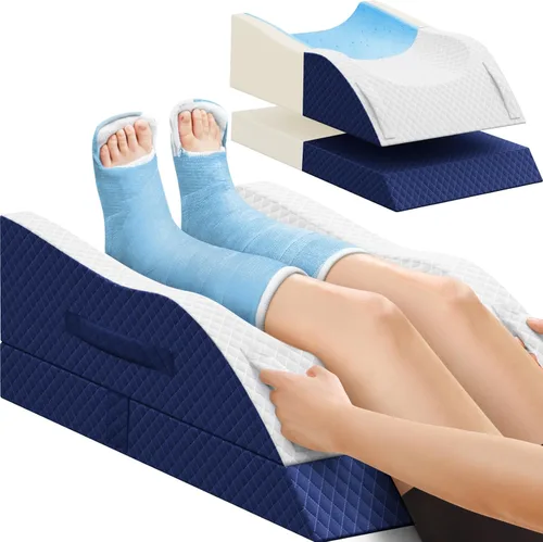 Vista 27 de Almohadas de elevación TranquilRelax para piernas después de cirugía, almohada de cuña de espuma viscoelástica ajustable para lesiones o descanso