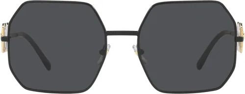 Vista 6 de Versace Gafas de sol para mujer, montura dorada, lentes gris oscuro, 2.283 in