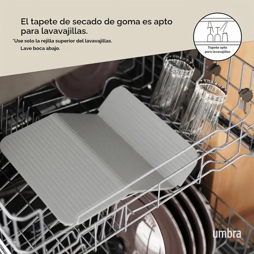 Vista 6 de Umbra Escurridor de platos Sling - Almacenamiento plegable que ahorra espacio, color blanco
