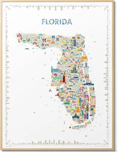 Vista 10 de Alfalfa NY - Arte de pared icónico de Florida, 18 x 24 pulgadas, sin marco, impresión artística retro brillante y colorida del estado del sol