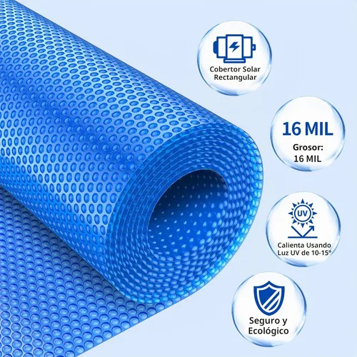 Vista 2 de BigXwell - Cubierta solar resistente para piscina, 6 x 12 pies, 0.630 in, color azul Rectangle for Small Above Ground & Inground Pools