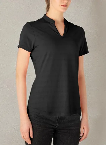 Vista 109 de Gopune Polo de golf con cuello en V para mujer, sin cuello, manga corta, ligera, de secado rápido, camisetas de tenis para correr