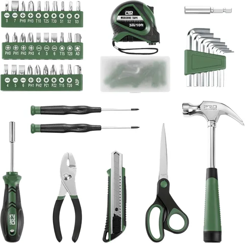 Vista 2 de Prostormer - Kit de herramientas de 93 piezas, juego de herramientas básicas para el hogar, color verde All-Purpose Tools for Homeowners and