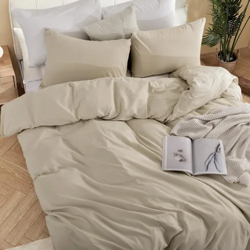 Vista 373 de NEXHOME PRO Funda de edredón Twin XL 100% algodón lavado, transpirable, duradera, texturizada, similar al lino, juego de ropa de cama para el hogar