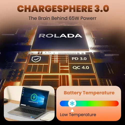 Vista 6 de Cargador para portátil de 65 W compatible con Acer Chromebook 11 13 14 15 R11 CB3 CB5 C740 C720 C738T C731 N15Q8 N15Q9 N15Q10, cable de alimentación