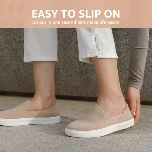 Vista 4 de STQ Zapatos sin cordones para mujer, transpirables, de moda, cómodos, de punto, casuales