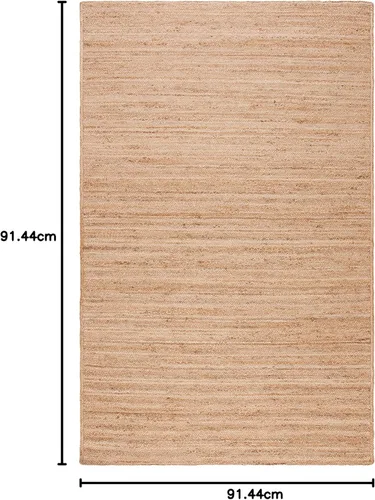 Vista 3 de SAFAVIEH Natural Fiber Collection NFB305A - Alfombra redonda de 3 pies con encanto campestre bohemio de yute para entrada, vestíbulo, sala de estar