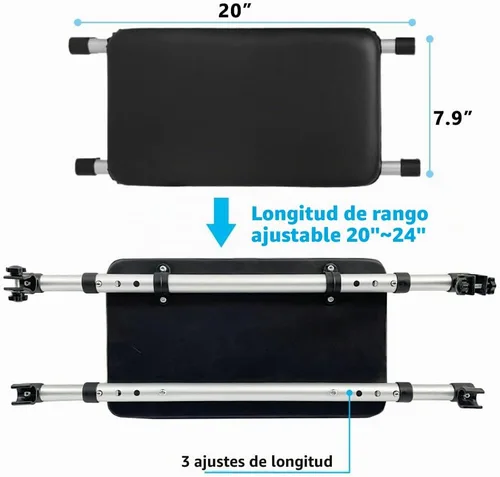 Vista 2 de Asiento plegable para asiento acoplable, capacidad máxima de peso de 250 libras, rango ajustable: 20 a 24 pulgadas (B)