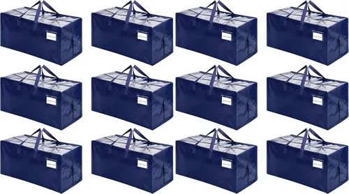 Vista 24 de VENO Paquete de 2 bolsas de mudanza, correas de mochila, mudanza, cajas de almacenamiento universitario, con tapas, resistentes, extragrandes, asas