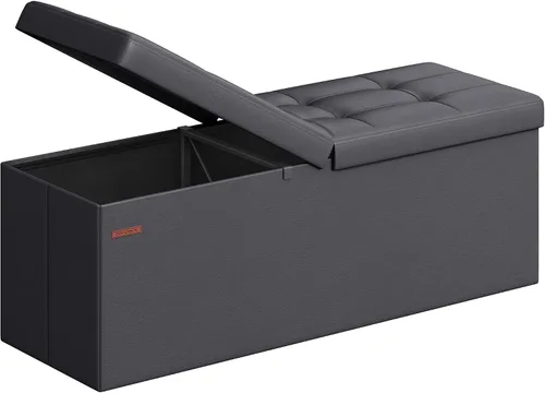 Vista 11 de Songmics Funda de piel sintética plegable – Banco de almacenamiento otomano reposapiés