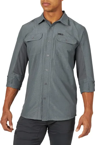 Vista 11 de ATG de Wrangler - Camisa de manga larga para hombre, de material mixto Negro