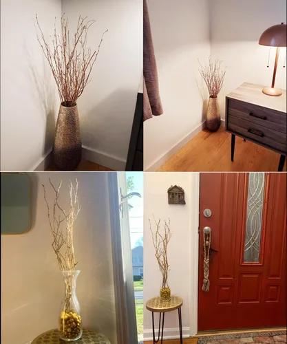 Vista 5 de Ramas decorativas de abedul, tallos de 23 pulgadas para decoración de boda, ramitas secas para decoración navideña (Oro Metálico)
